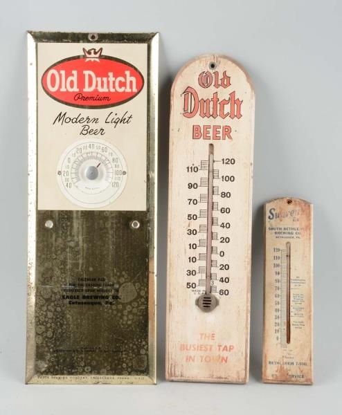 LOT OF 3:  ALLENTOWN AREA BEER THERMOMETERS.      