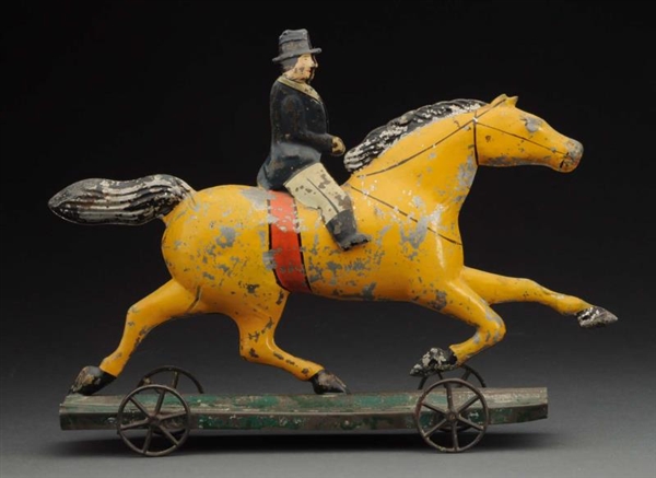 GEORGE BROWN DEXTER HORSE WITH RIDER.             