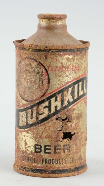 BUSHKILL BEER J SPOUT CONE TOP CAN.               