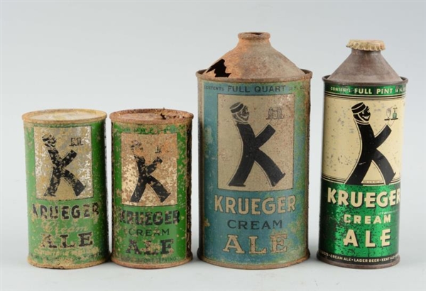 LOT OF 4: KRUEGER CREAM ALE BEER CANS.            