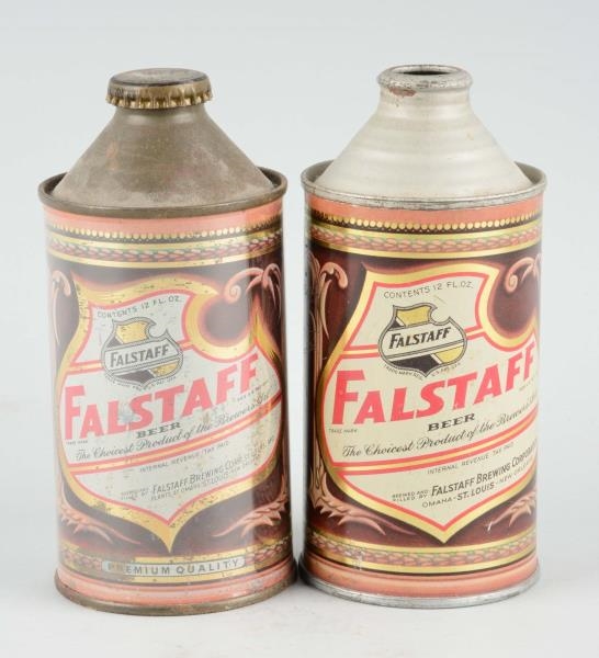 LOT OF 2: FALSTAFF BEER CONE TOP CANS.            