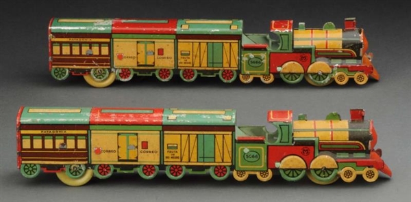 LOT OF 2: EARLY FOREIGN MADE TIN LITHO TRAINS.    