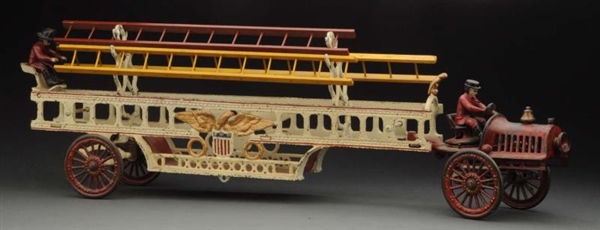 LARGE HUBLEY TRANSITIONAL CAST IRON LADDER TRUCK. 