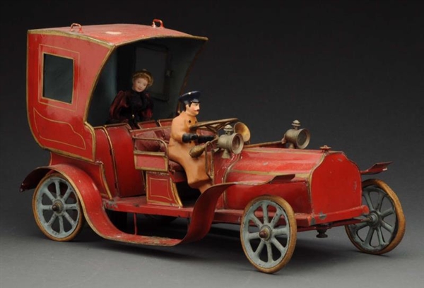 VERY EARLY FRENCH CLOCKWORK AUTOMOBILE TOY.       