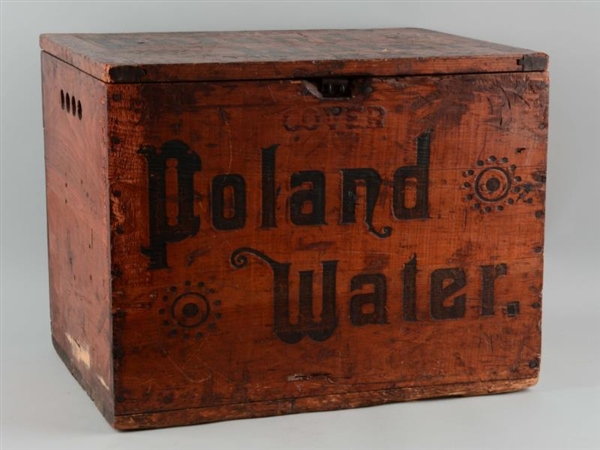 EARLY POLAND WATER WOODEN ADVERTISING CRATE.      