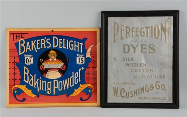 LOT OF 2: PERFECTION DYES & BAKERS DELIGHT SIGNS.