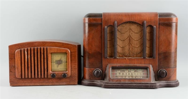 LOT OF 2: ASSORTED WOODEN RADIOS                  