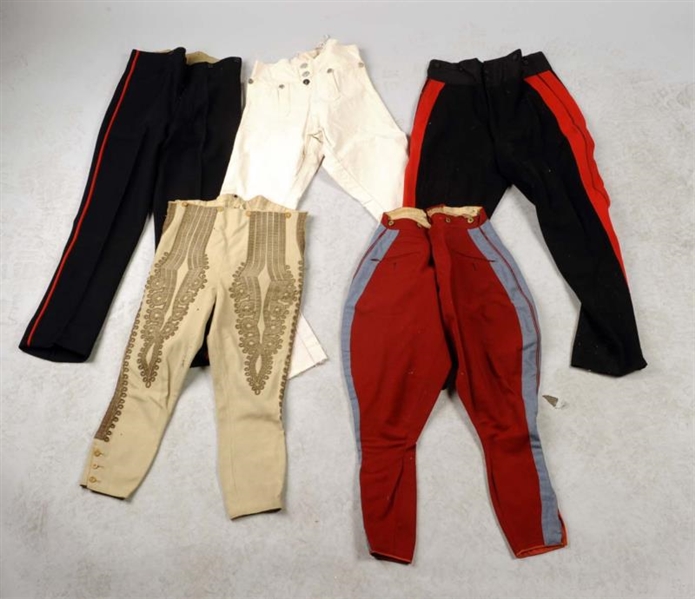 LOT OF 5:   ASSORTED MILITARY TROUSERS.           