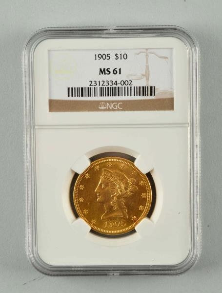 1905 US LIBERTY 10$ GOLD COIN.                    