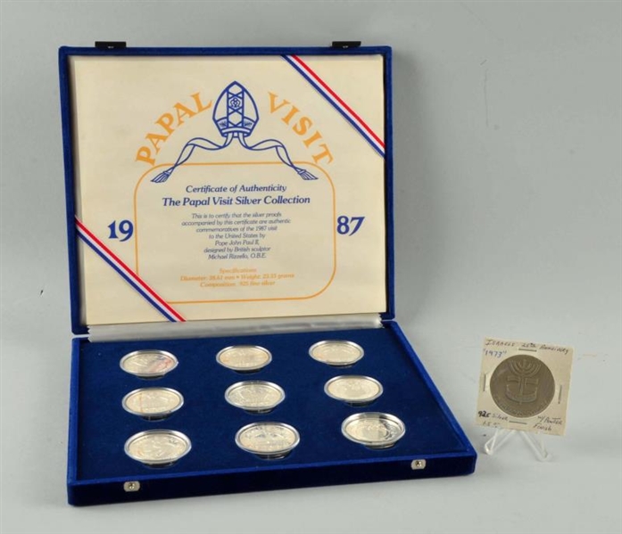 PAPAL VISIT SILVER COLLECTION & ISRAEL SILVER COIN