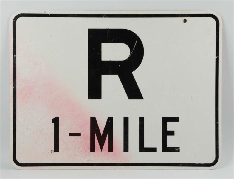 "RAILROAD 1 - MILE" ADVERTISING SIGN.             