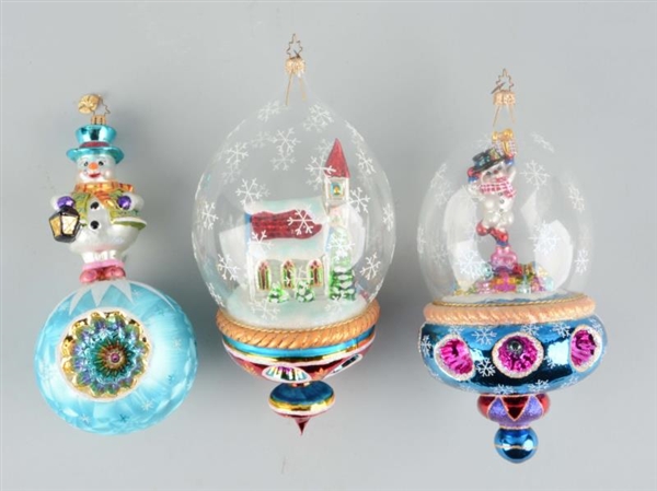 LOT OF 3: LARGE RADCO CHRISTMAS ORNAMENTS.        