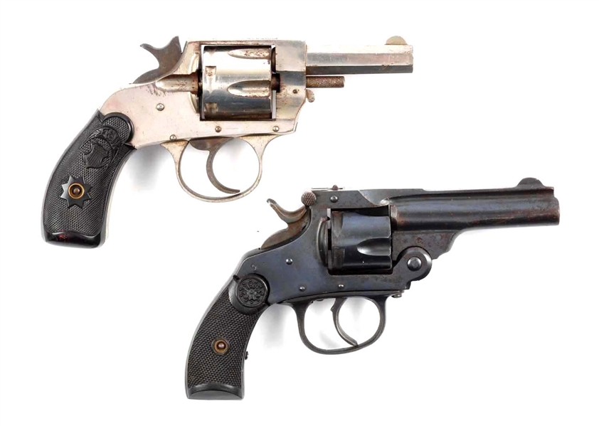 (C) LOT OF 2: EARLY DOUBLE ACTION REVOLVERS.      