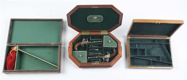 LOT OF 3: (A) THOMAS JEFFERSON PISTOLS AND CASES. 