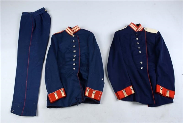 LOT OF 3: PRUSSIAN GUARD TUNICS, ONE WITH TROUSERS