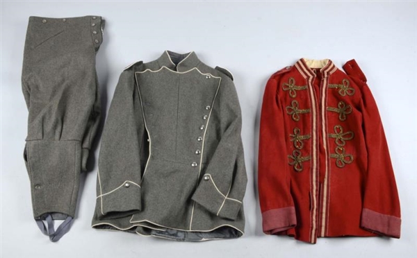 LOT OF 3: IMPERIAL GERMAN TUNICS WITH ONE TROUSER.