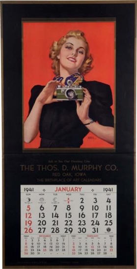 CANDIDLY YOURS 1941 ART ADVERTISING CALENDAR      