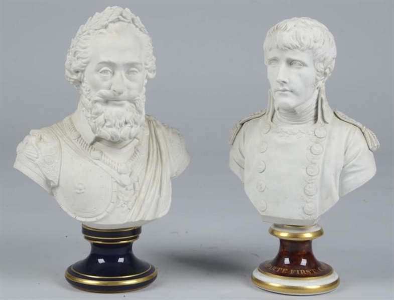 LOT OF 2: FRENCH PORCELAIN BUSTS.                 