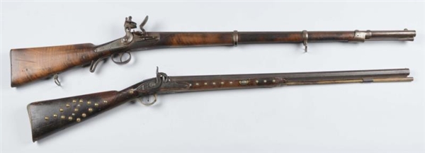(A) LOT OF 2: FLINTLOCK MUSKET/PERCUSSION RIFLE.  