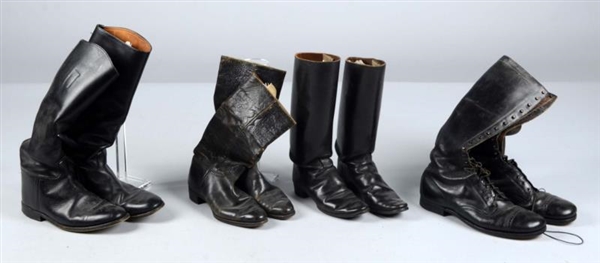 LOT OF 4:  PAIRS OF MILITARY STYLE BOOTS.         