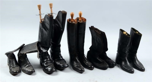 LOT OF 5:  PAIRS OF MILITARY STYLE BOOTS.         