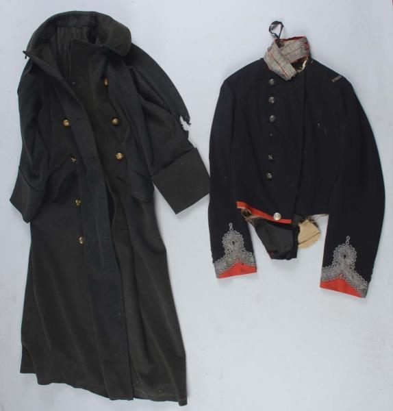 LOT OF 2: YEOMAHRY TAILCOAT & CHESHIRE GREATCOAT. 
