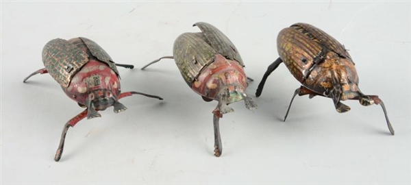 LOT OF 3: GERMAN TIN LITHO WIND-UP BUGS.          