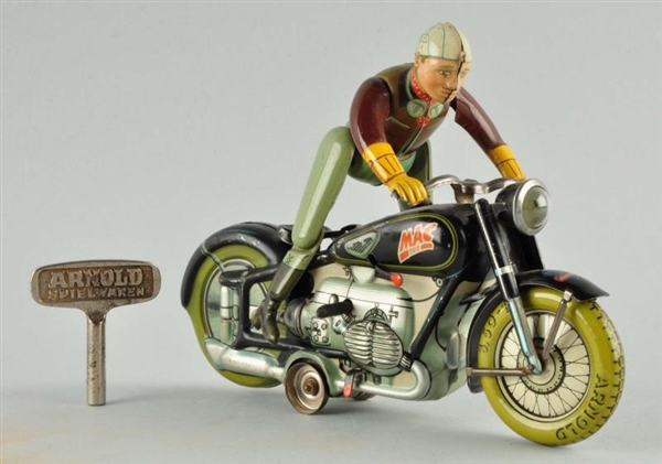 GERMAN ARNOLD MAC 700 THE MOTORCYCLIST TOY.       