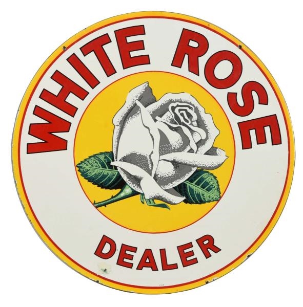 WHITE ROSE DEALER PORCELAIN SIGN.                 