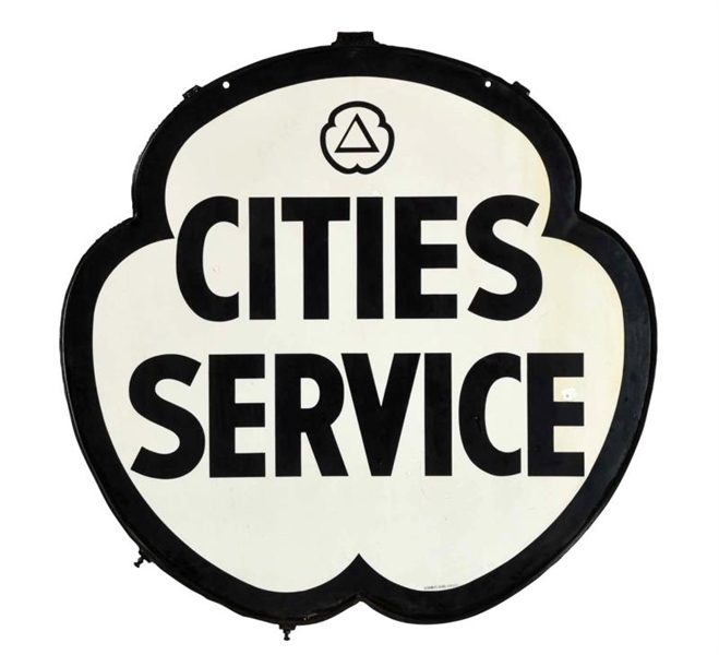 CITIES SERVICE W/ LOGO CLOVER SHAPED SIGN.        