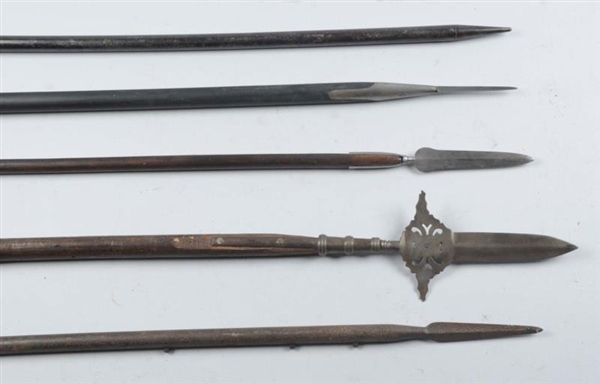 LOT OF 5: HALBERD AND FOUR PIKES.                 