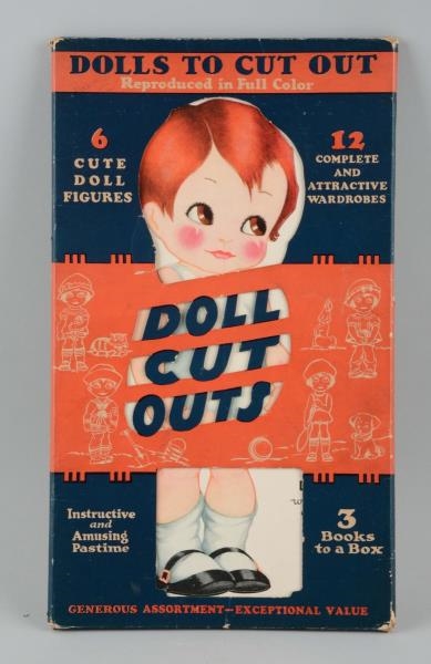 BOXED SET OF ANTIQUE AMERICAN COLORTYPE CO. DOLLS.