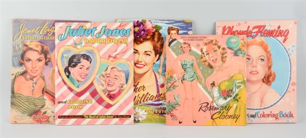 LOT OF 5: 50S CELEBRITY COLORING & CUTOUT BOOKS. 