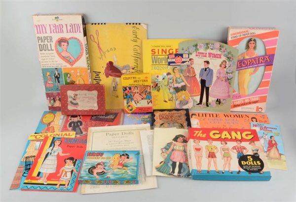 LARGE LOT OF ASSORTED PAPER DOLLS & MORE.         