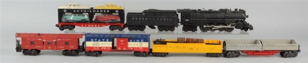 LOT OF 7:  LIONEL NO. 736 ENGINE & FREIGHT CARS.  