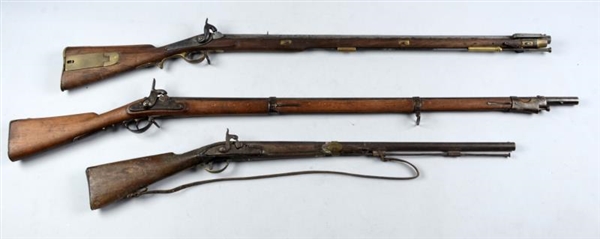 (A) LOT OF 3: PERCUSSION MUSKETS.                 