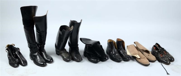 LOT OF 7: PAIRS OF MILITARY BOOTS & SHOES.        