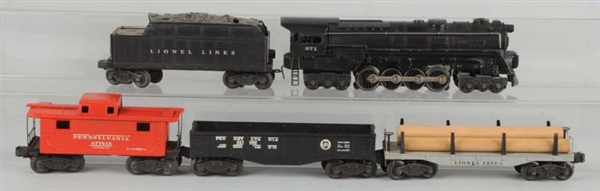 LIONEL 671 LOCO & TENDER WITH FREIGHT CARS.       