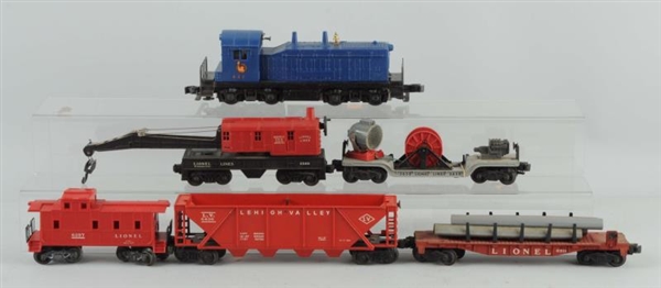 LOT OF 6: LIONEL NO. 621 JERSEY CENTRAL & CARS.   