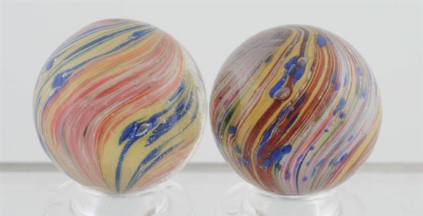 LOT OF 2: ONIONSKIN CLOUD STYLE MARBLES.          