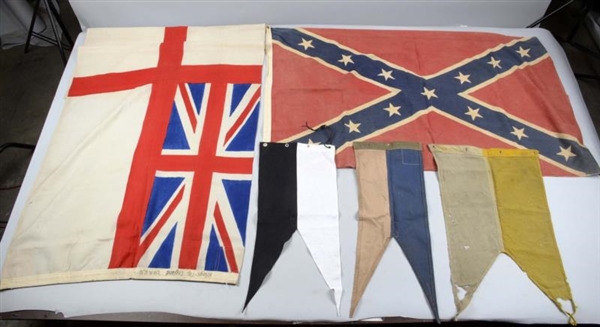 LOT OF 5:  FLAGS & GUIDONS.                       