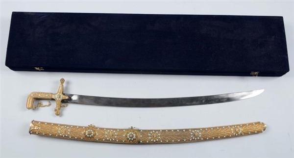 CENTRAL ASIAN REPRODUCTION SWORD IN CASE.         