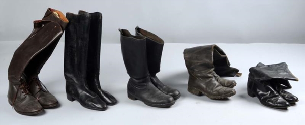 LOT OF 5: PAIRS OF MILITARY BOOTS.                