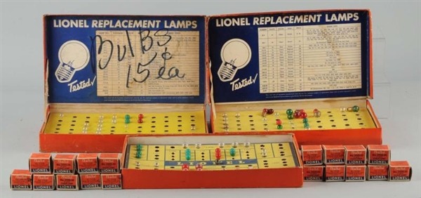 LARGE LOT OF LIONEL REPLACEMENT BULBS.            