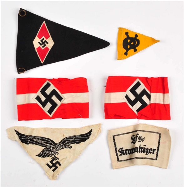 LOT OF 6: NAZI ARM BANDS.                         