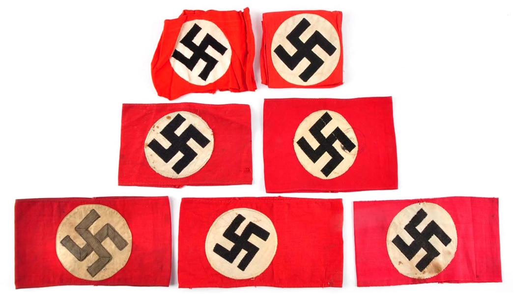 LOT OF 7: NAZI PARTY ARM BANDS.                   