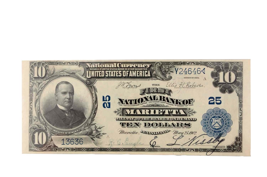 1902 $10 NC 1ST NB OF MARIETTA, PA.               