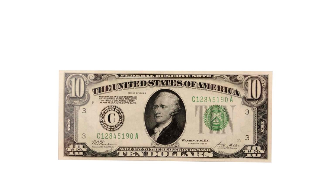 1928 B $10 FRN FR 2002-C.                         