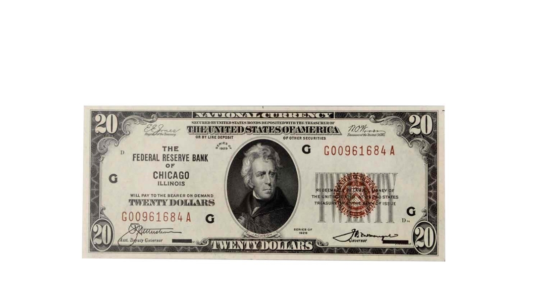 1929 $20 FRBN FR 1870-G.                          