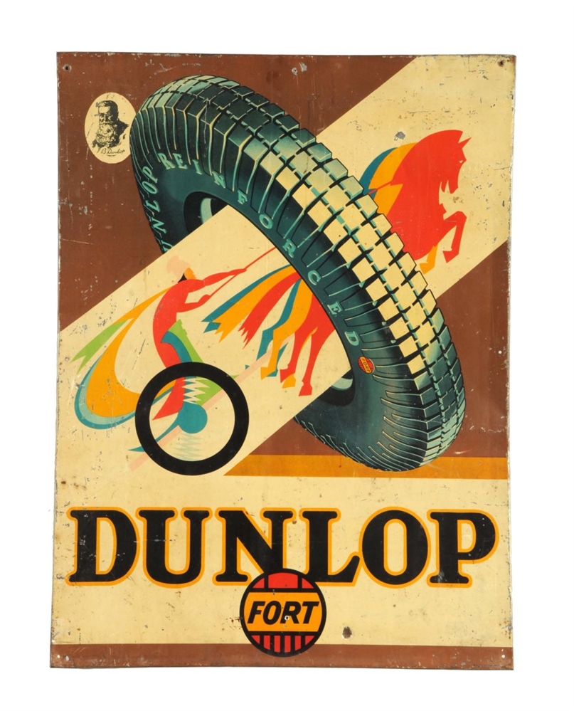 EARLY DUNLOP TIRES ADVERTISING SIGN.              